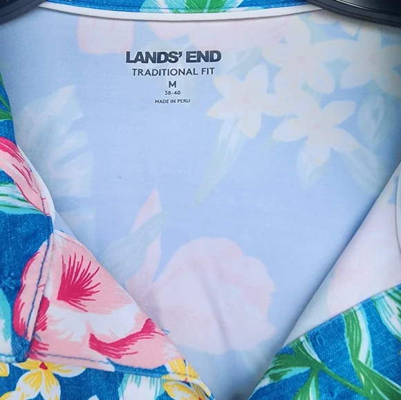 Mens Lands' End Polo Hawaiian shirt - Picture 2 of 5